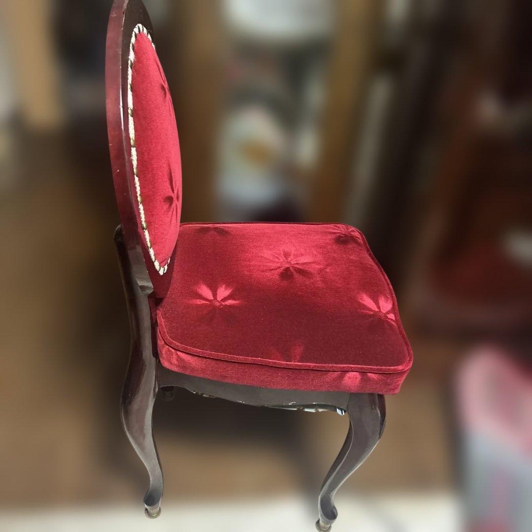 アンティーク　イタリア家具　ヴィクトリアンスタイル 赤いチェア　1点