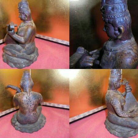 AKａ4875   古備前　仏像　弁財天　銘有