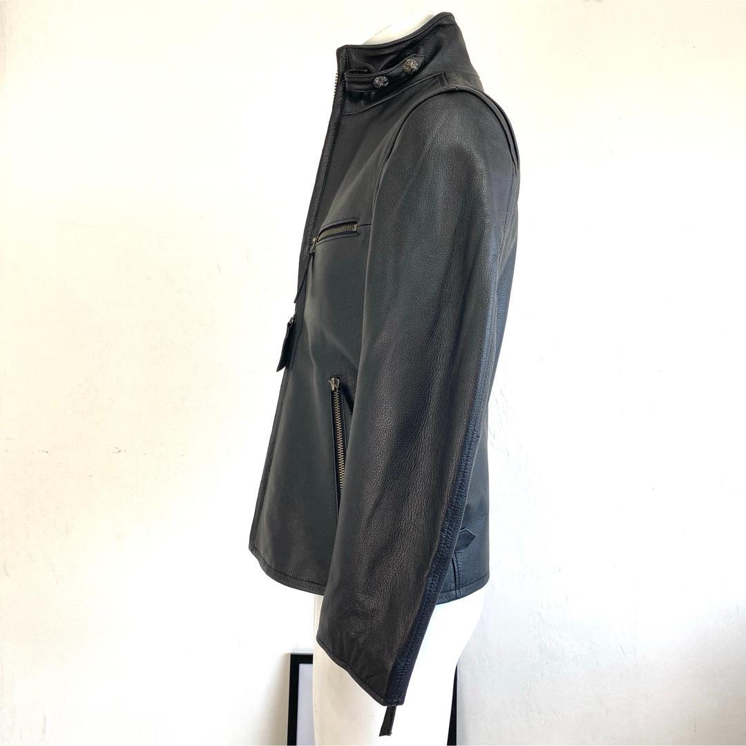 【即日発送】ブラック シングルライダース L レザージャケット 牛革 黒 メンズ