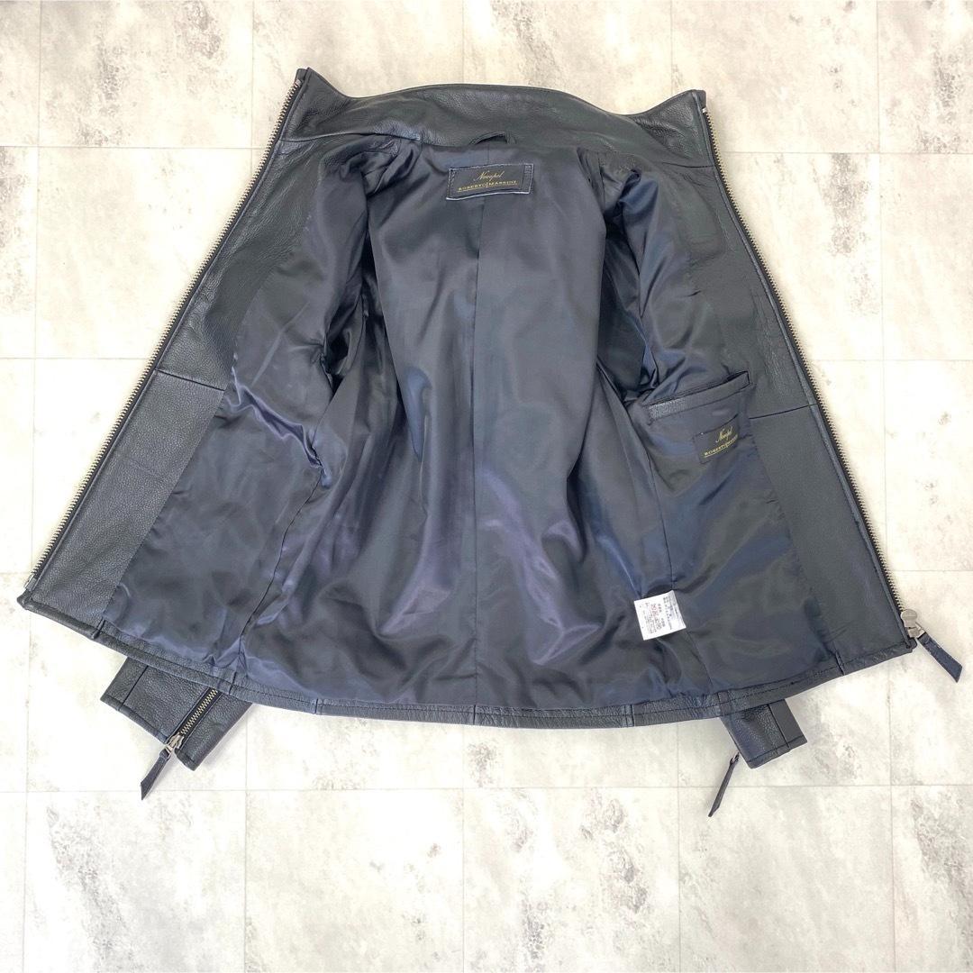 【即日発送】ブラック シングルライダース L レザージャケット 牛革 黒 メンズ