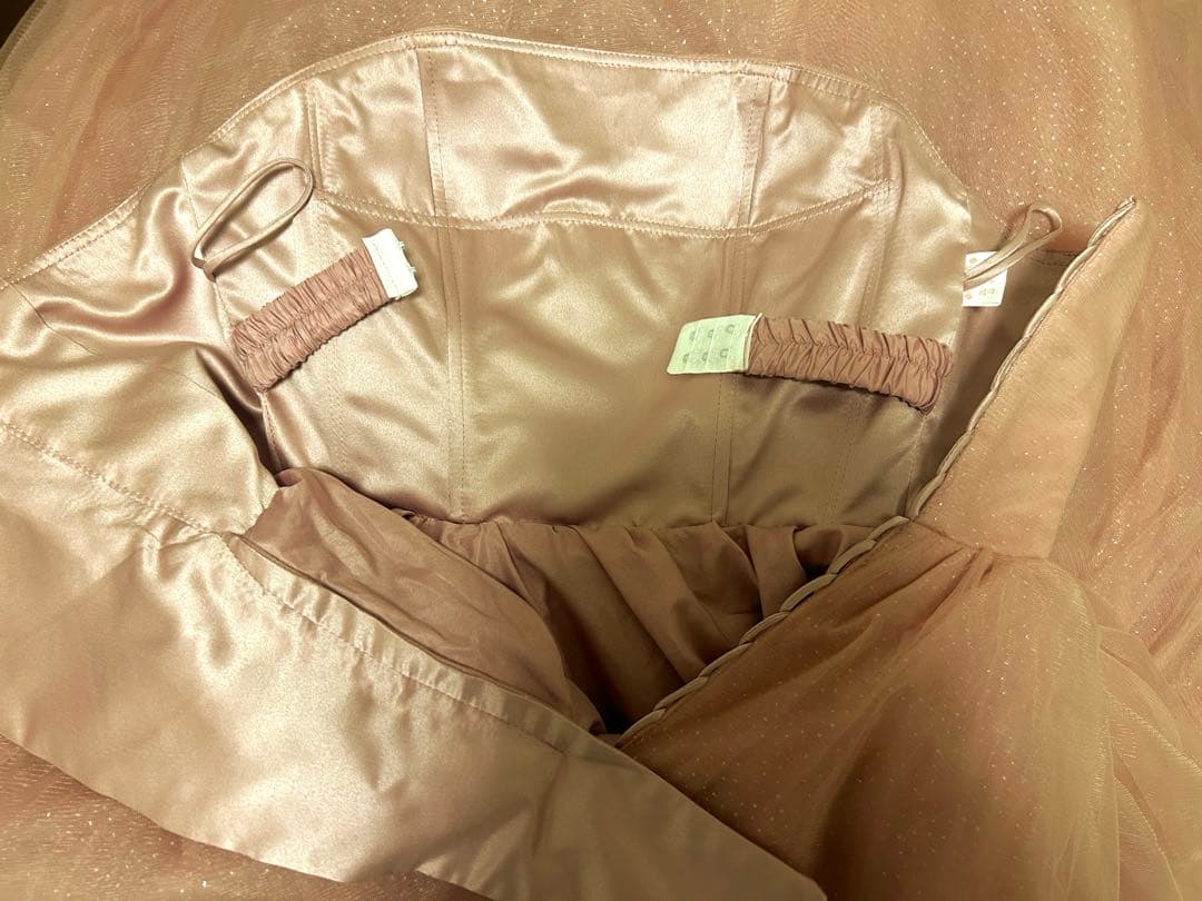 ハツコエンドウ風カラードレス　くすみピンク　ウェディングドレス