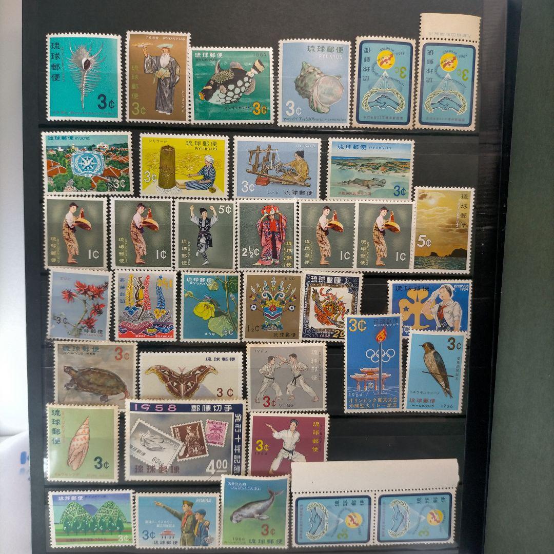 2443 琉球切手 大量16ページ分約620枚全て未使用 アルバム付き