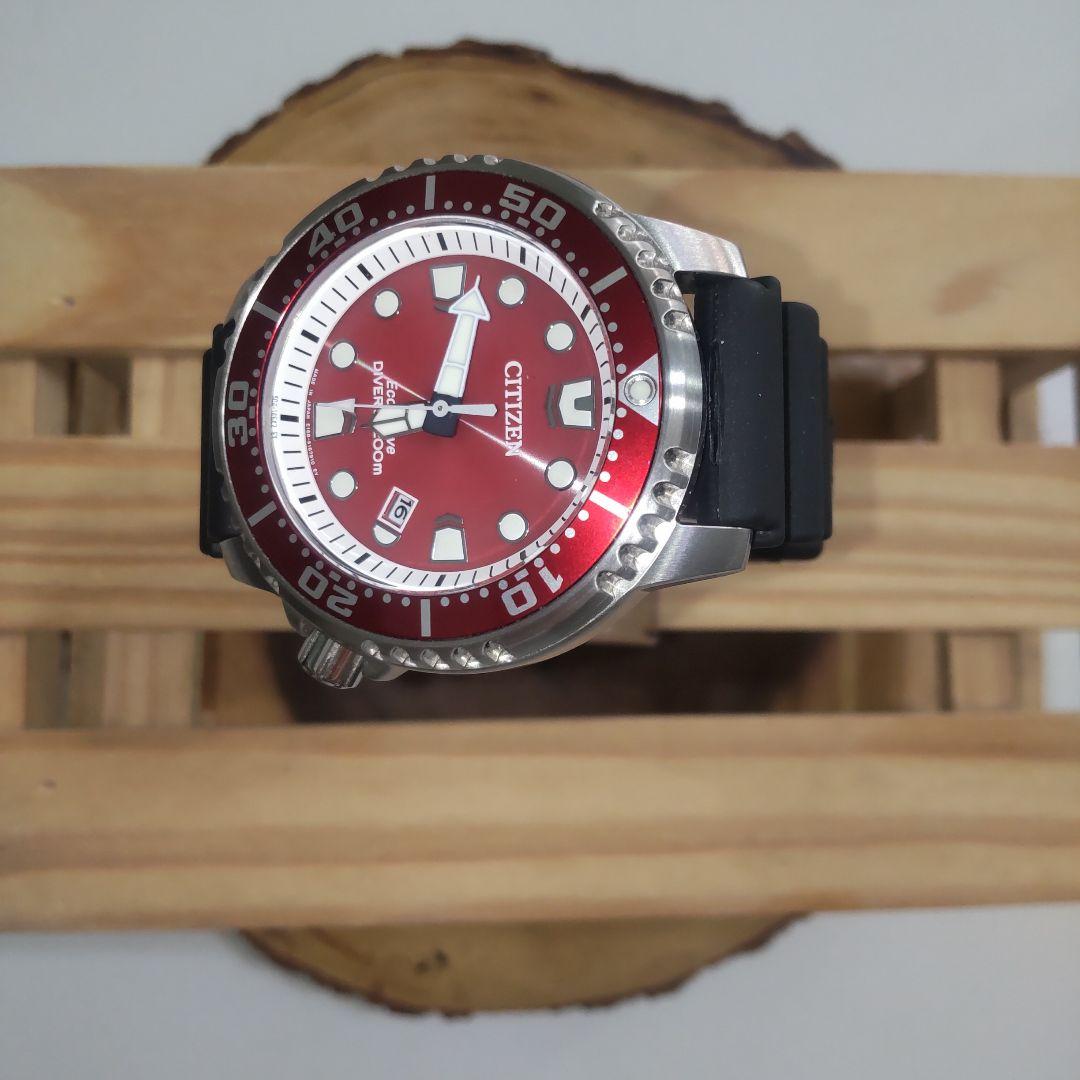 CITIZEN プロマスター　ソーラー ダイバーズウォッチ　希少レッド