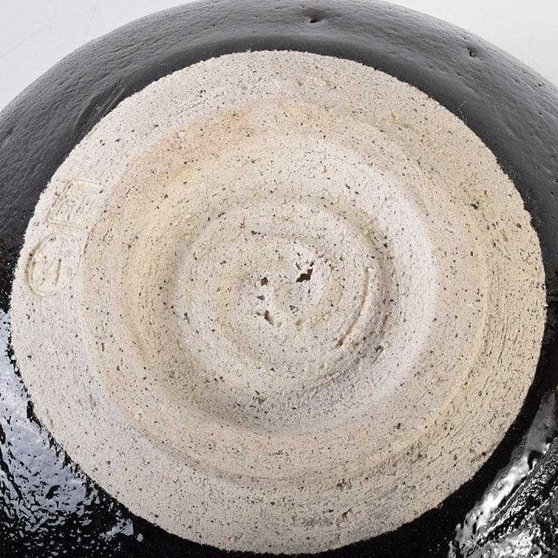 茶道具　芳幽軒　加藤石春作　黒楽菓子器　共箱　M　R7752