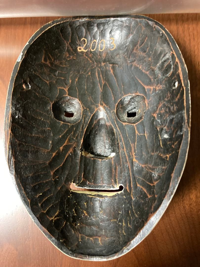 能面　木彫り　手作り