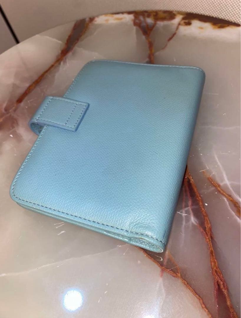 mumu 未使用 CHANELシャネル 水色レザー 手帳 希少色