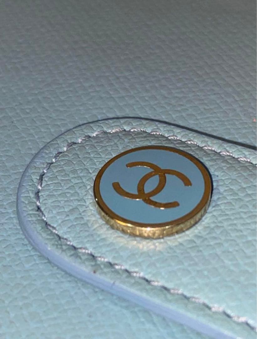 mumu 未使用 CHANELシャネル 水色レザー 手帳 希少色