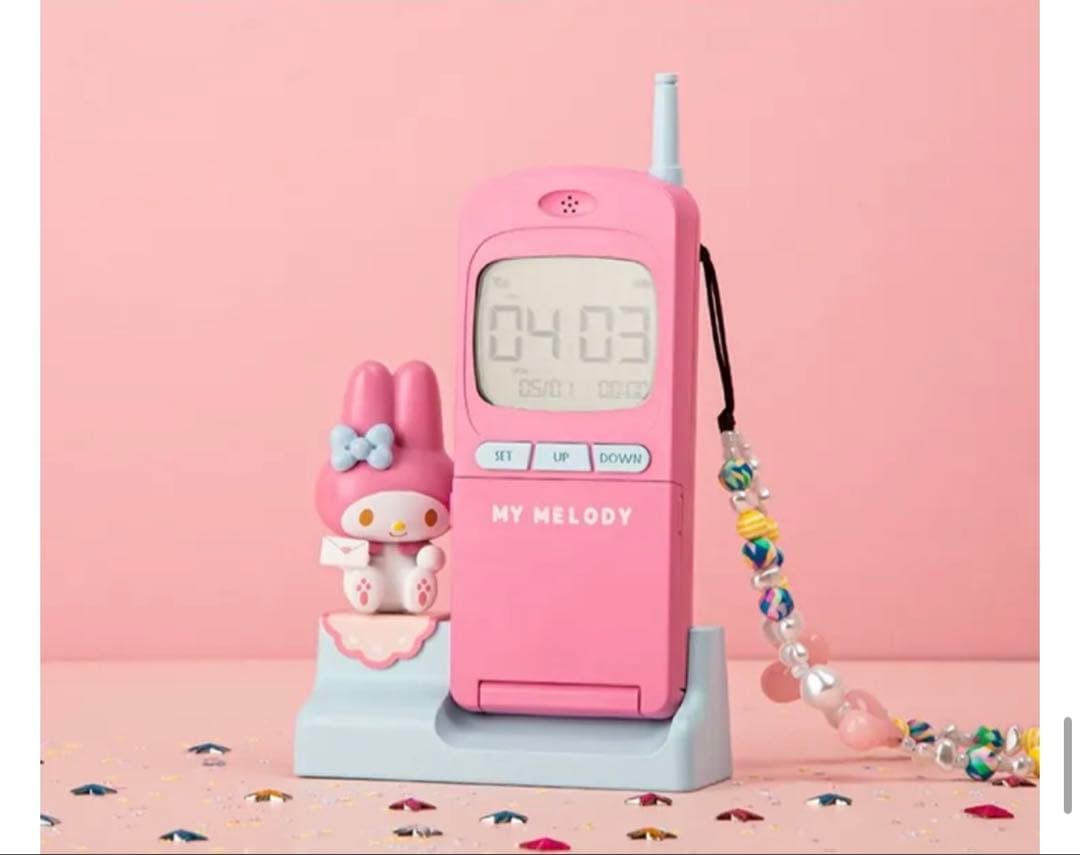 サンリオ　エンジェルキティ　時計　天使 ガラケー形置き時計