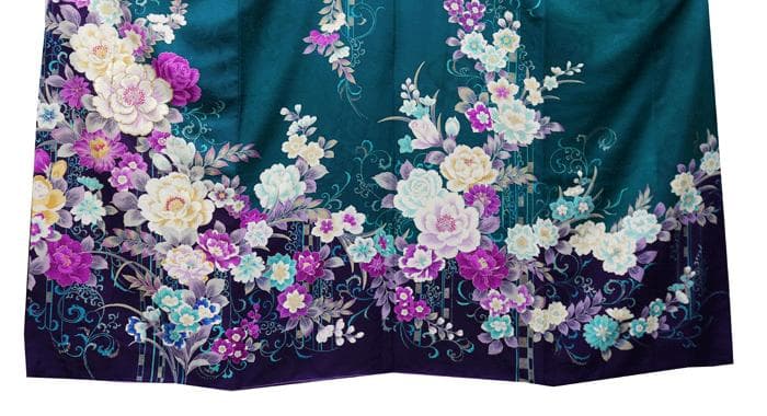 もりはなえ　振袖　 豪華な色柄　紋意匠生地 　身丈166cm 　ガード加工済