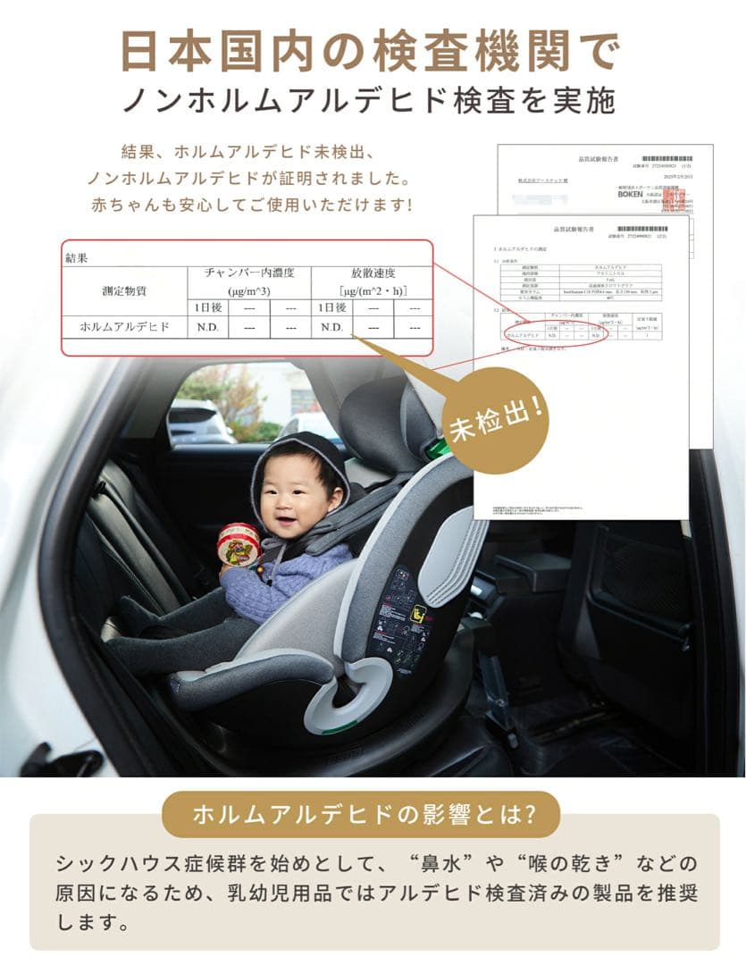 【新品】GU MODE 車用チャイルドシート 360度回転　ブラウン