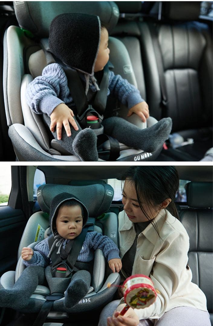 【新品】GU MODE 車用チャイルドシート 360度回転　ブラウン