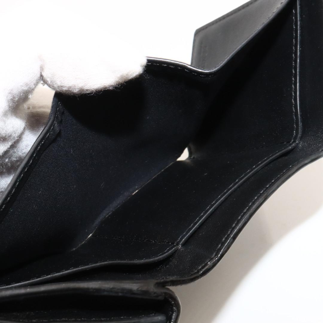 美品　フェンディ　ズッカ　レザー　コンパクト　財布　ブラック