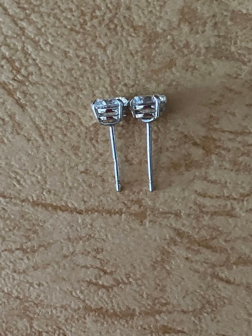 まさみ様用CZダイヤモンド スタッドピアス K14WG 14金 一粒ダイヤモンド