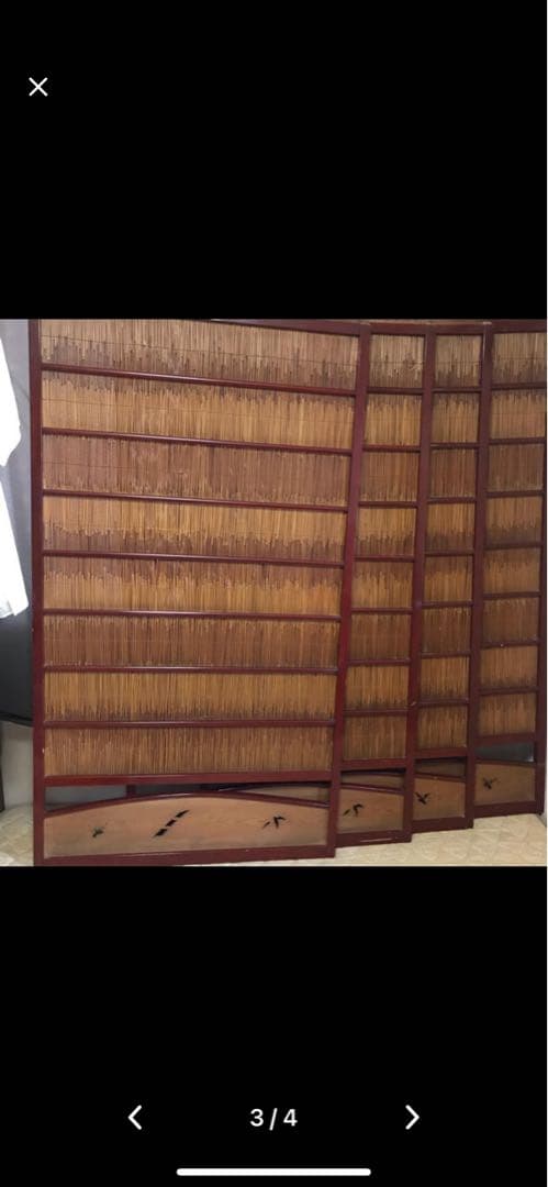 京都 お茶屋の襖戸 明治時代の超アンティーク ４枚 木製