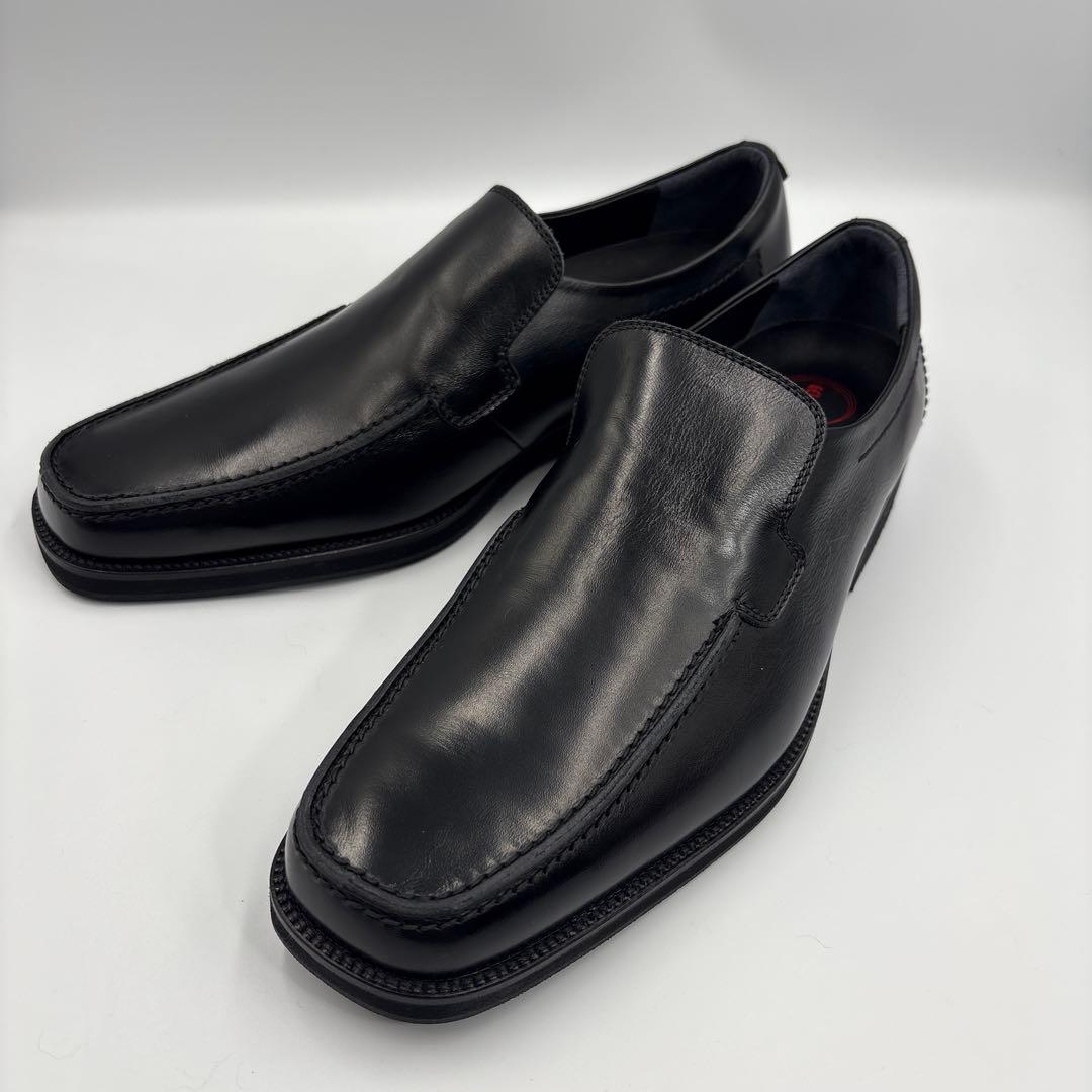 未使用✨アシックス　ランウォーク 黒　レザー　ビジネスシューズ　ローファー