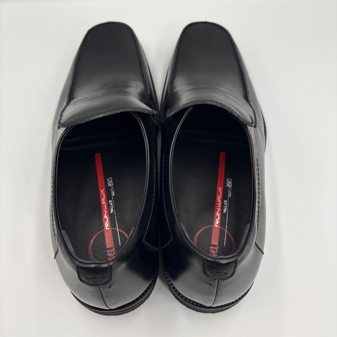 未使用✨アシックス　ランウォーク 黒　レザー　ビジネスシューズ　ローファー