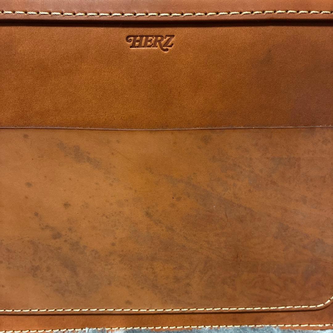 Herz 総かぶせ　横型　2way ビジネスバッグ　Lサイズ　革