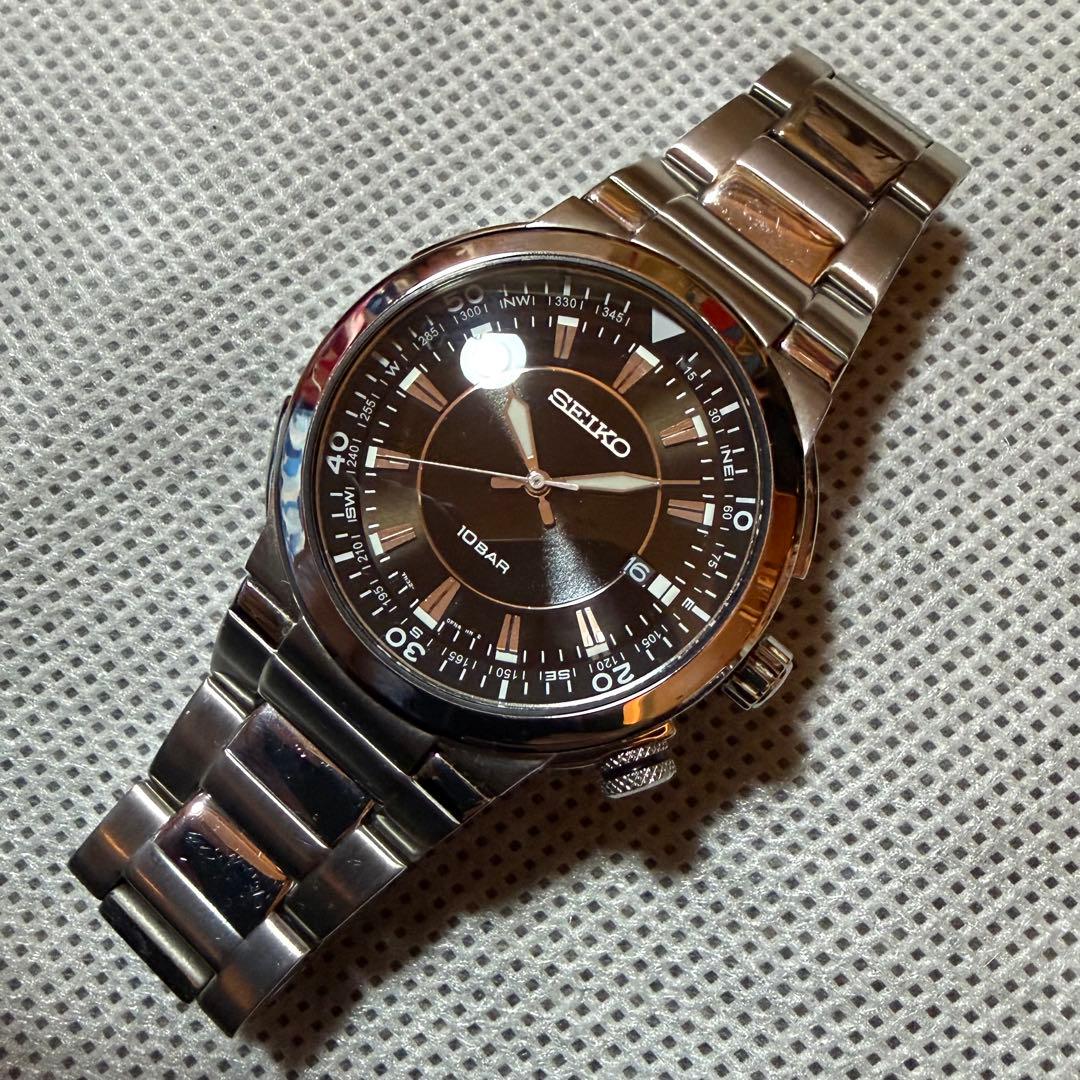 SEIKO セイコー アルピニスト似 ブラック文字盤 クォーツ 中古品