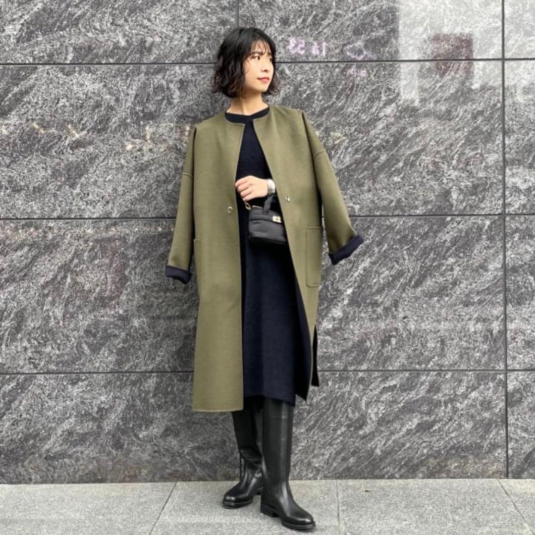 Demi-Luxe BEAMS / クルーネック リバーコート