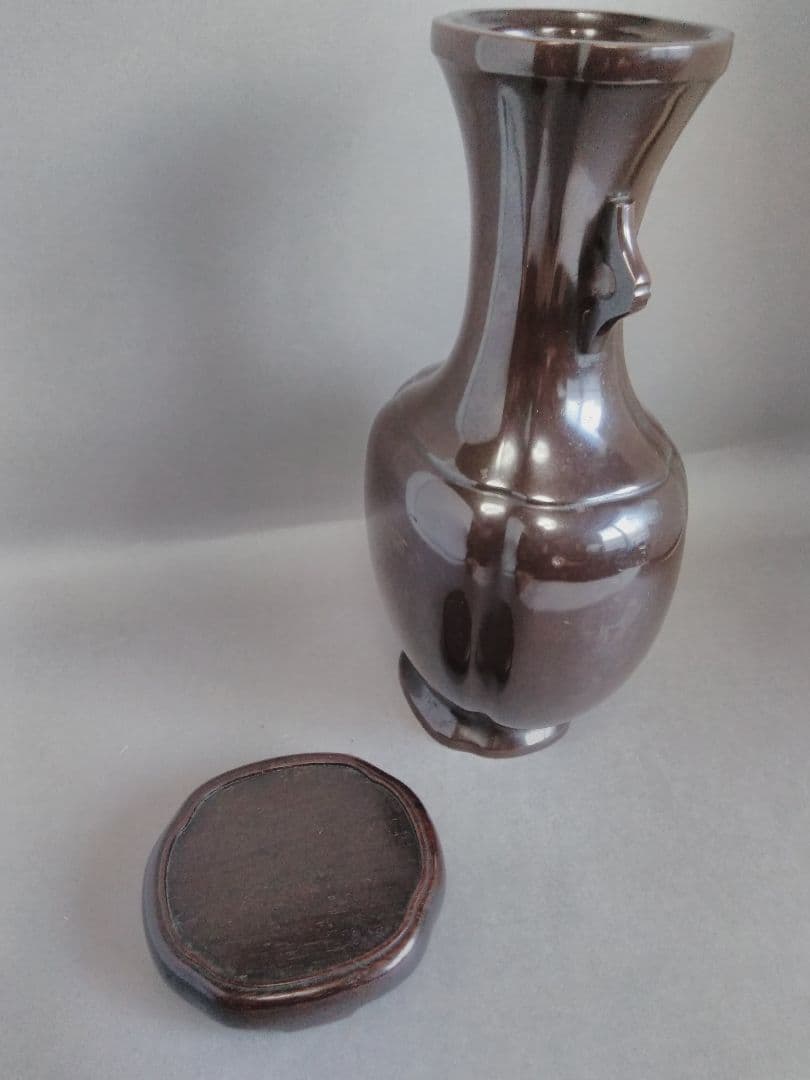 紫銅、阿古陀形　花入(金谷五良三郎)