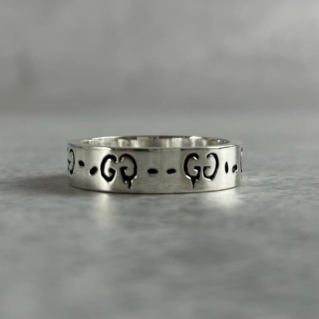 希少21号✨極美品 GUCCI ゴースト ワイド シルバー リング 925
