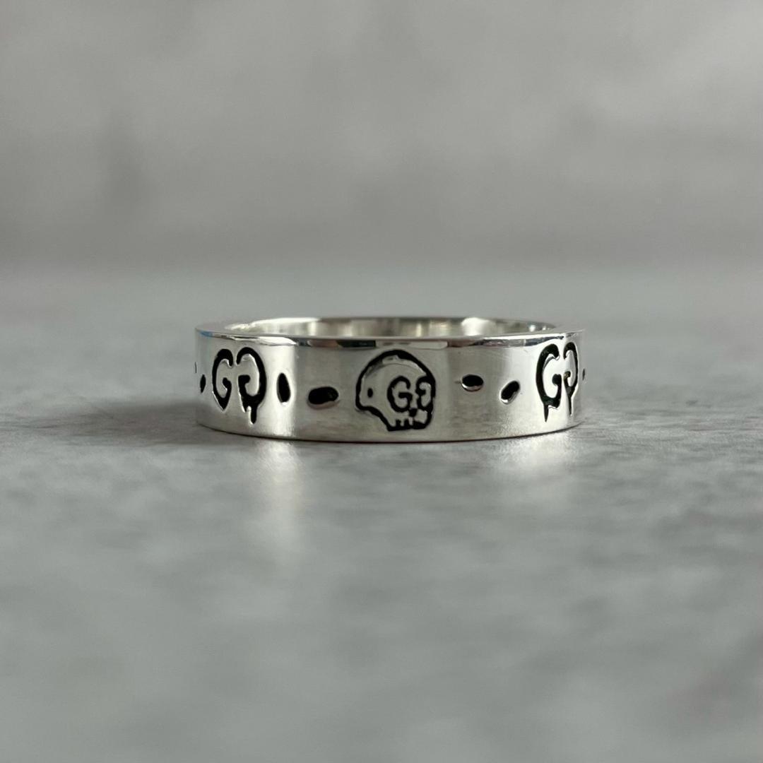 希少21号✨極美品 GUCCI ゴースト ワイド シルバー リング 925