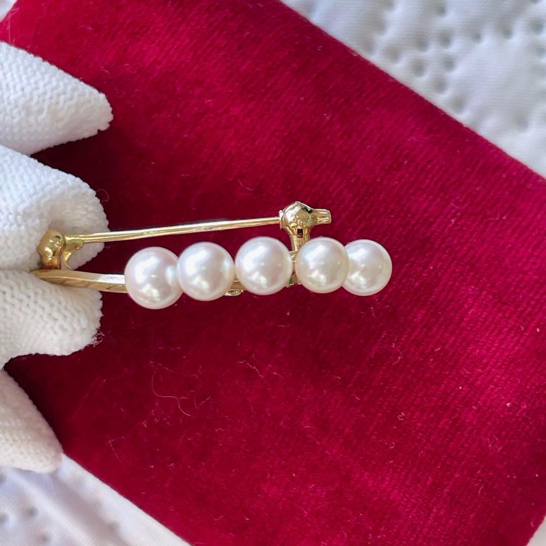 極美品 ミキモトMIKIMOTO パール ブローチ ゴールド K14 人気