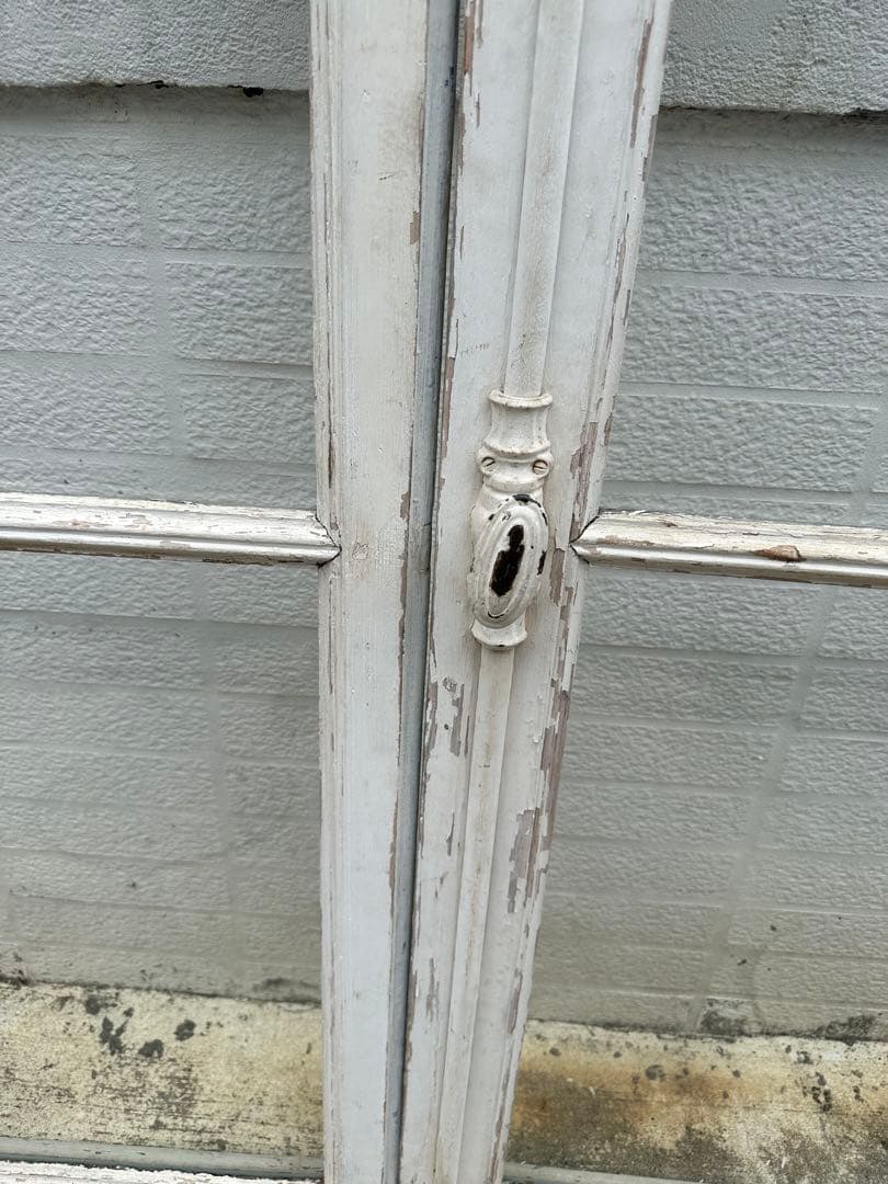 木製アンティーク窓 ガラス入り ホワイト