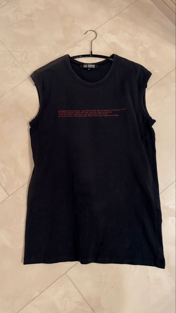 raf simons archive 05ss タンクトッププリント　黒　赤