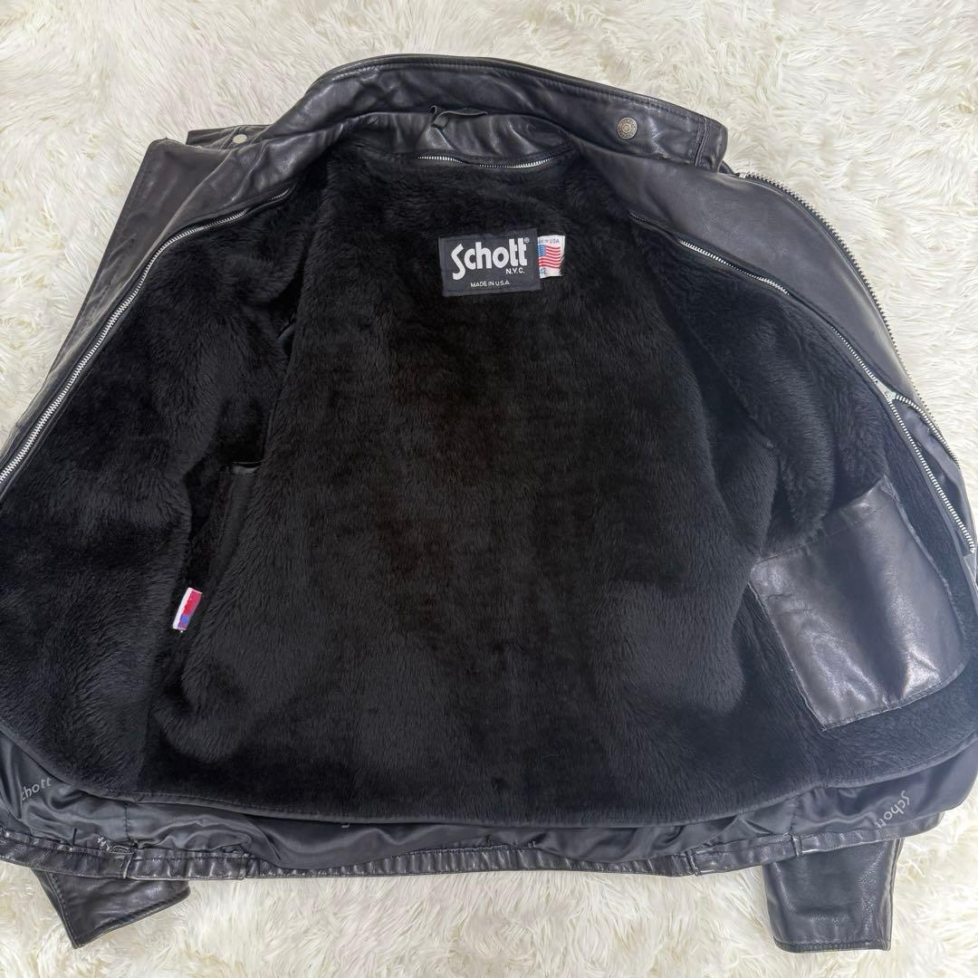 米国製42⭐️SCHOTT ショット シングル ライダース ボアライナー 2XL