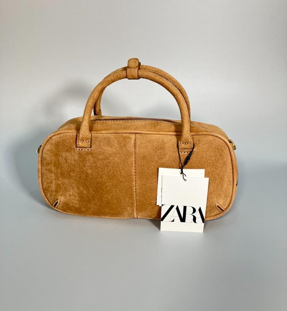 ★新品/ドイツ輸入品/ZARA/リアルスエードボウリングバッグ★