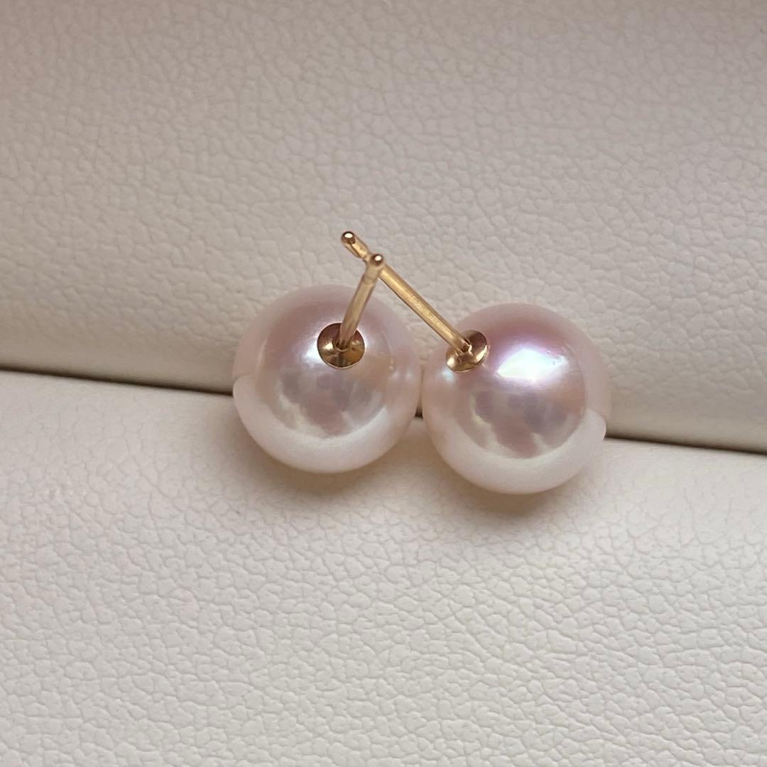 1929 美品❣️天女級のテリ❣️K18❣️あこや真珠7.5-8mm ピアス
