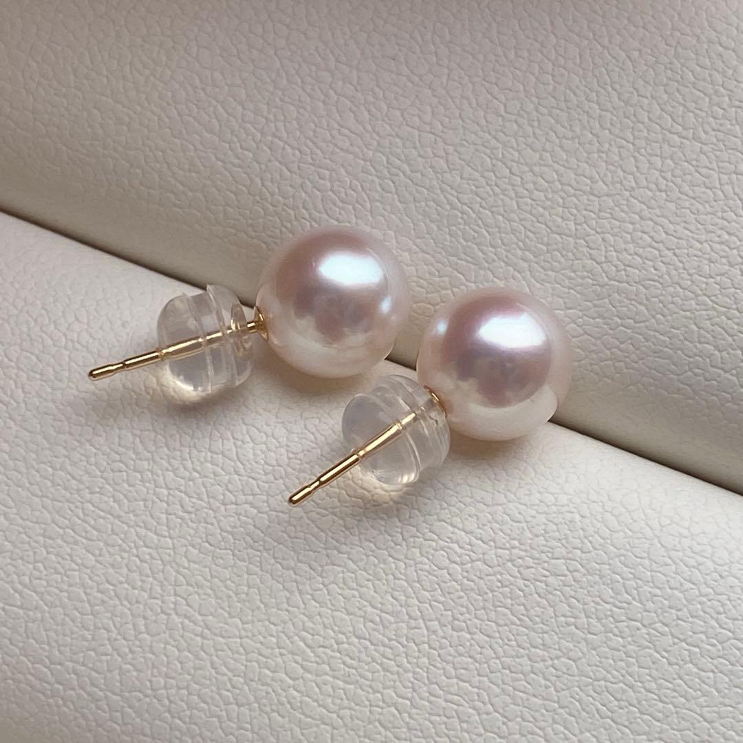 1929 美品❣️天女級のテリ❣️K18❣️あこや真珠7.5-8mm ピアス