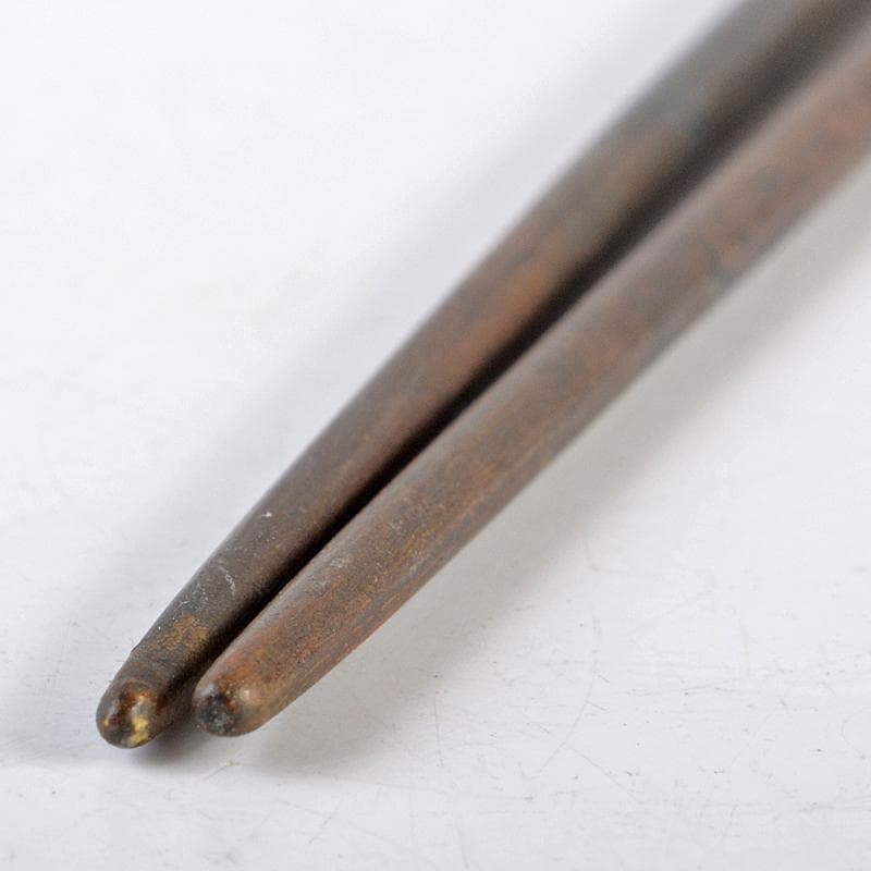 茶道具　金谷五郎三郎作　黄銅　火箸　共箱　M　R7525