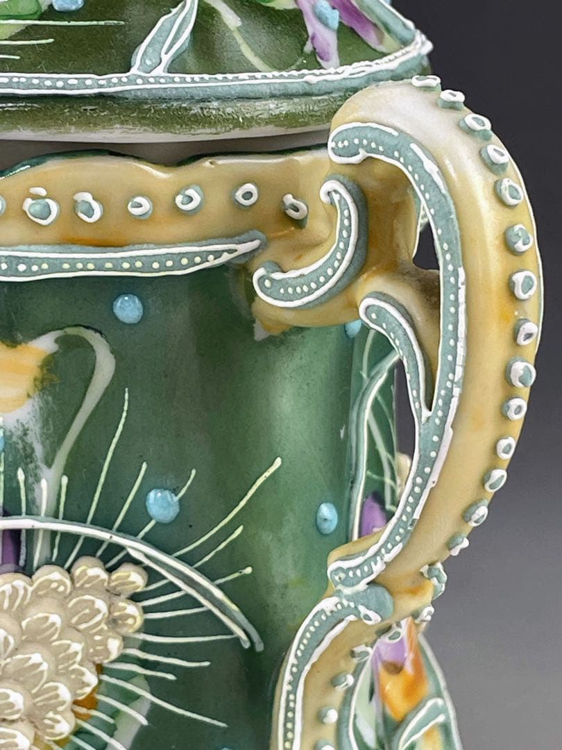 【希少】オールドニッポン アールヌーボー 麦図 一陳盛り上げ クリーマー ジャグ