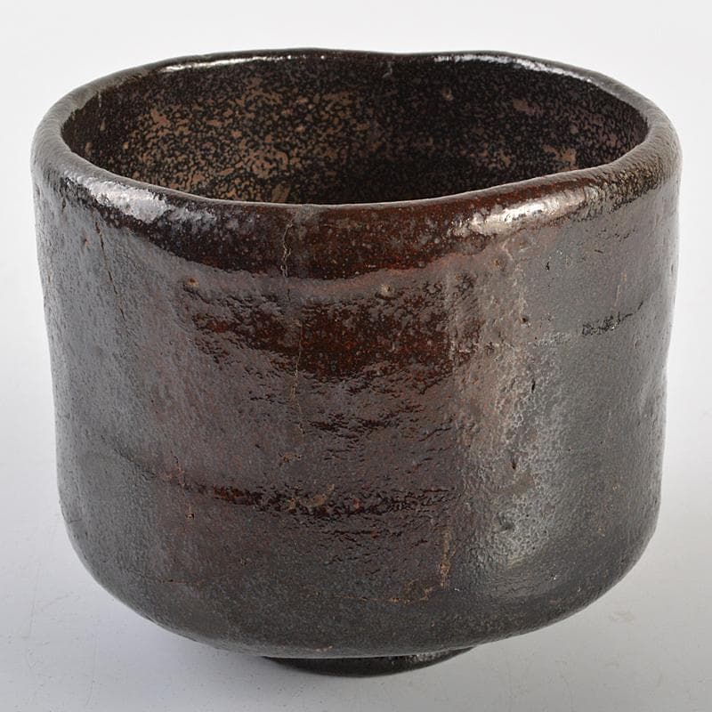 茶道具　楽吉左衛門　九代了入　黒筒茶碗　共箱　G　R6993