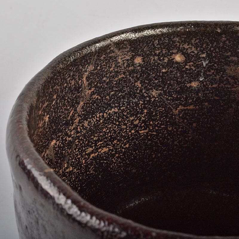 茶道具　楽吉左衛門　九代了入　黒筒茶碗　共箱　G　R6993