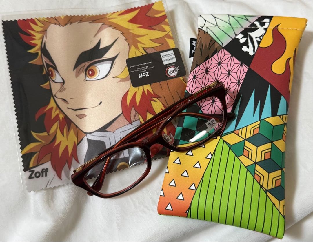 鬼滅の刃 Zoff コラボ メガネ 煉獄杏寿郎モデル メガネケース メガネ拭き