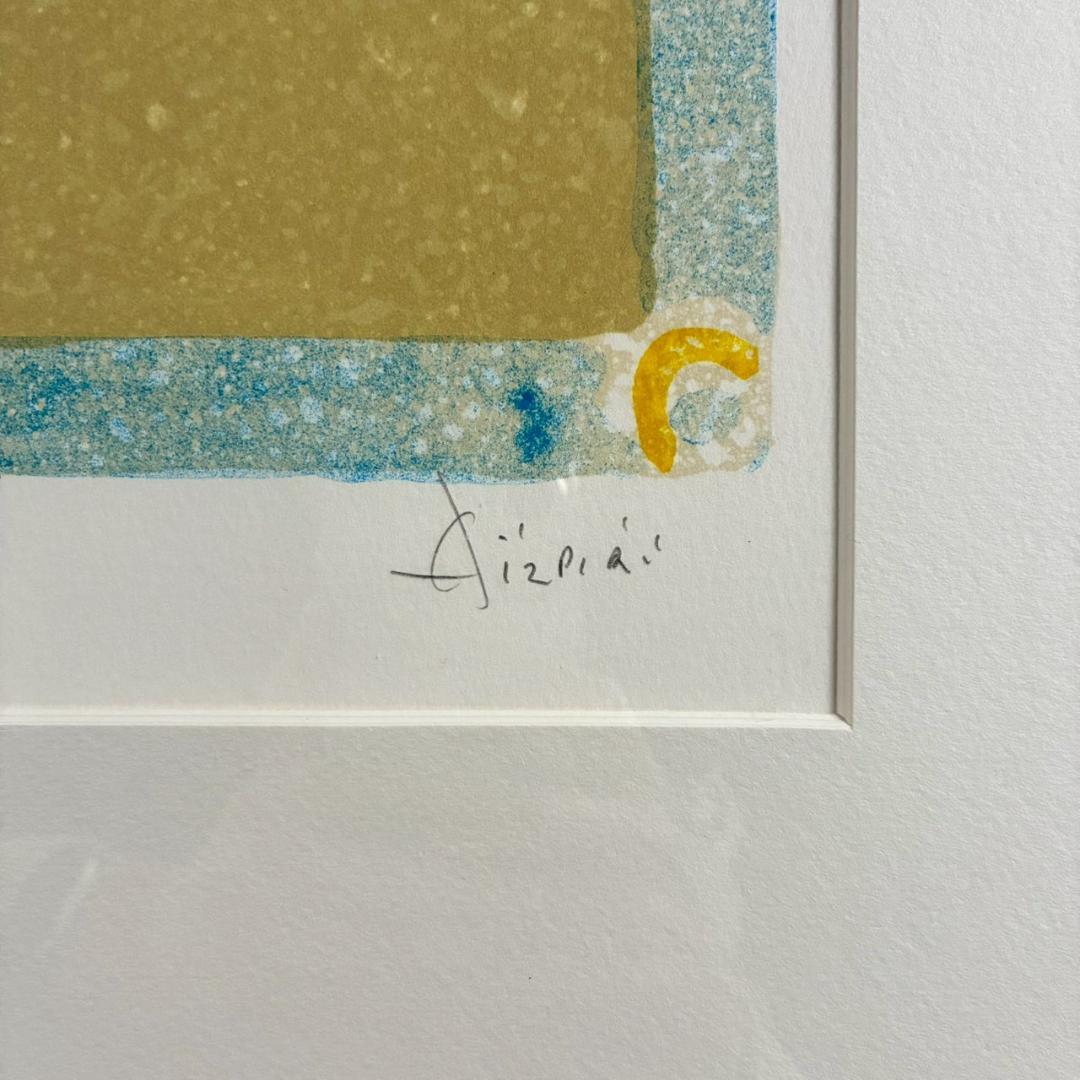 美品 ポール・アイズピリ「鳥と花束」リトグラフ 直筆サイン入 豪華額装 パリ画壇