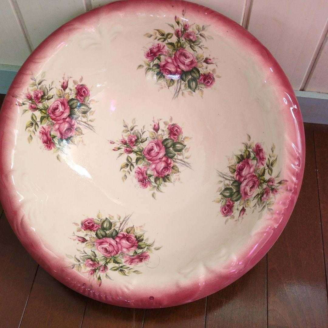 ★英国製　大きい洗面器とピッチャーの５点セット