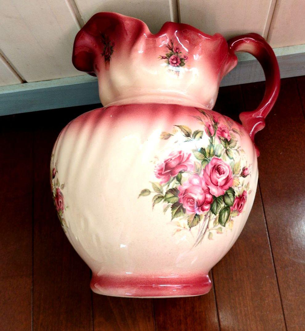 ★英国製　大きい洗面器とピッチャーの５点セット