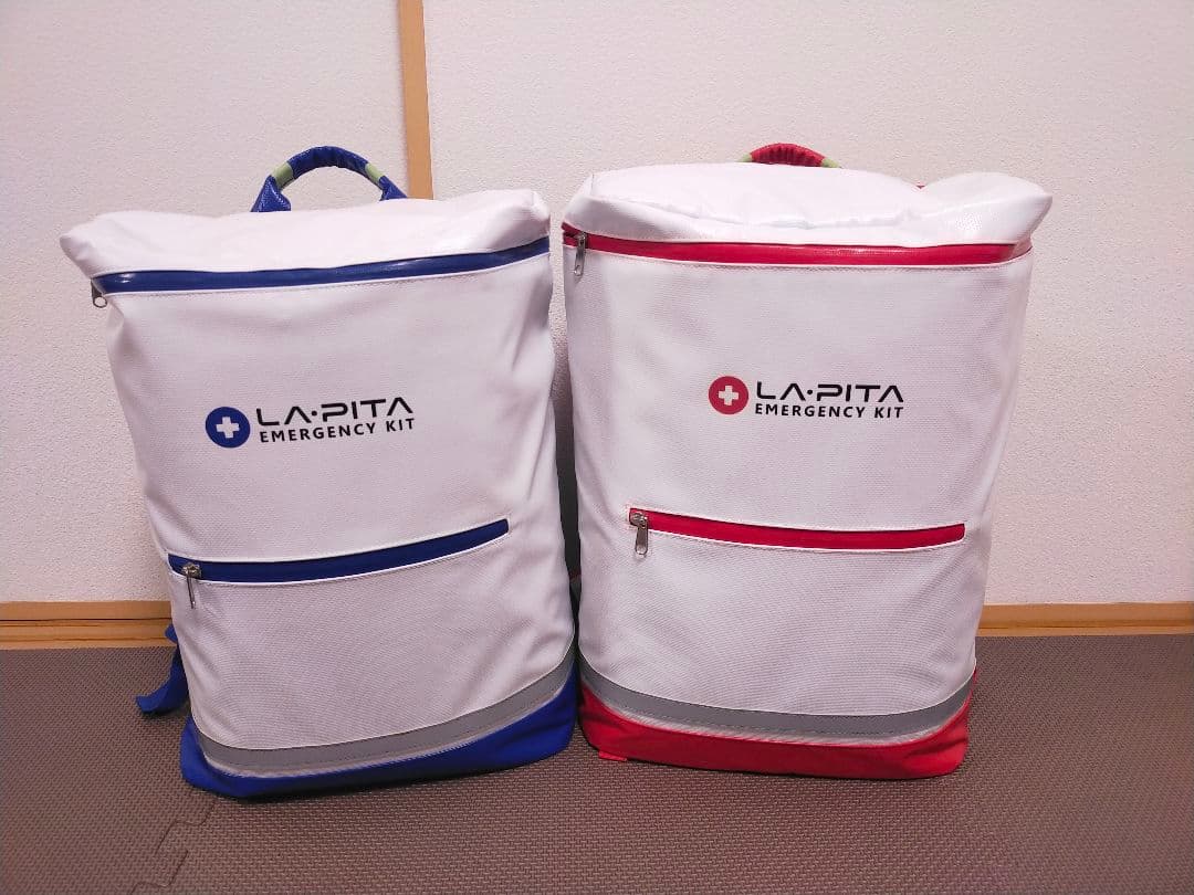ラピタ LA・PITA 防災リュック 非常持ち出し袋 24L 青・赤セット
