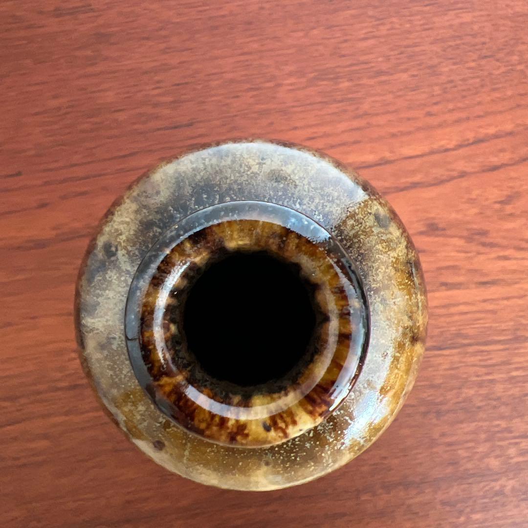 【希少】瀬戸本業窯 水野半次郎作 鉄釉瓢形壺 民藝