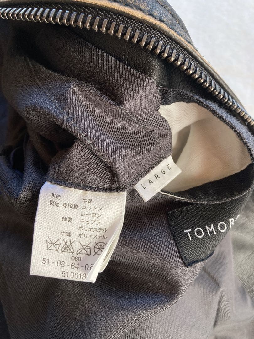 TOMORROWLAND ブラック牛レザー　シングルライダースジャケット