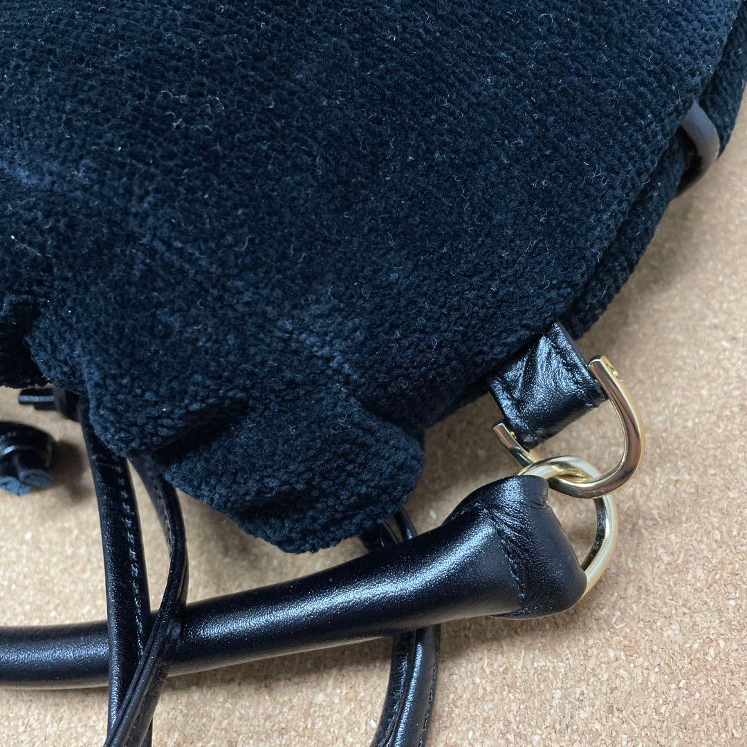 FEILER フェイラー　ユニ　巾着 バッグ　ブラック