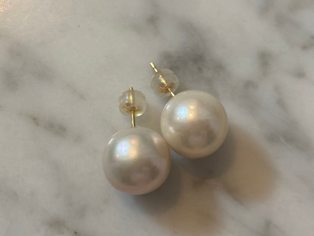 【もりなが】OHARA PEARL 淡水パールピアス K18 13-14