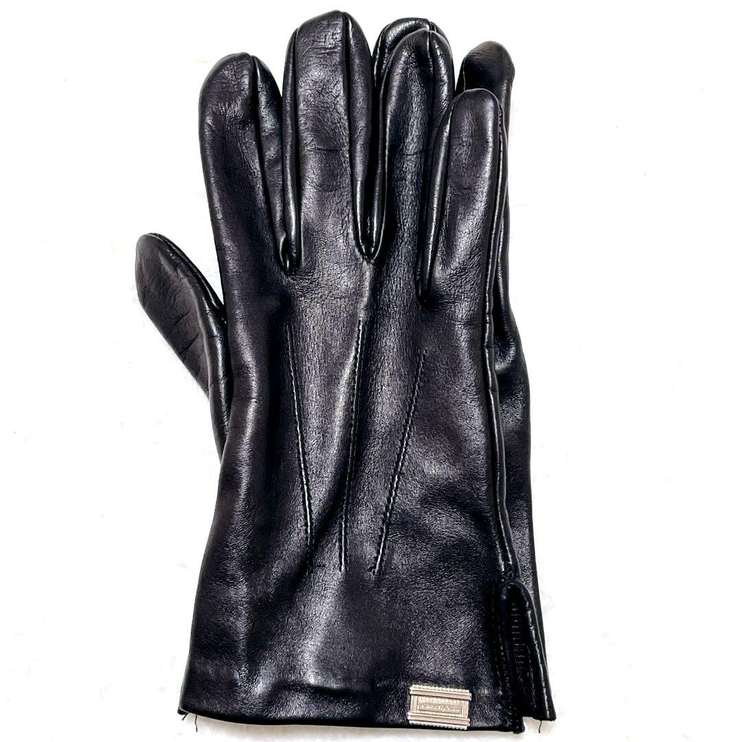 【美品】DSQUARED2 手袋 レザー　やぎ革　ブラック　イタリア製