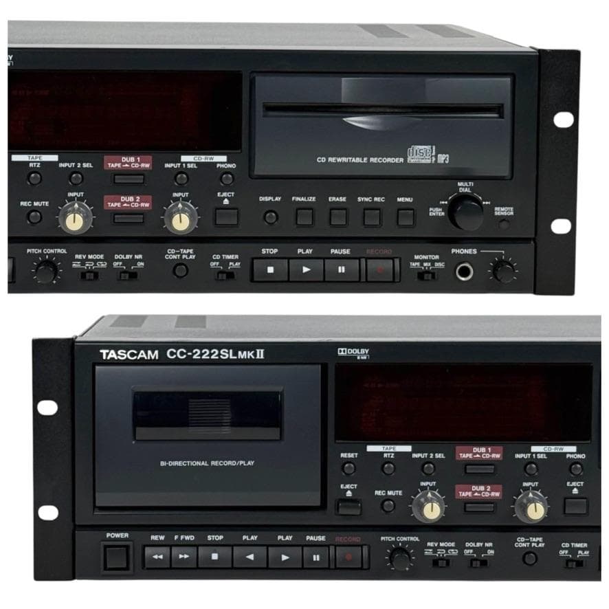 優良美品・TASCAM CDレコーダー/カセットデッキ CC-222SLMK2