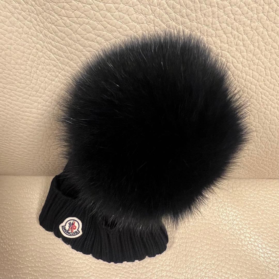 【新品】モンクレール　ニット帽　ブラック