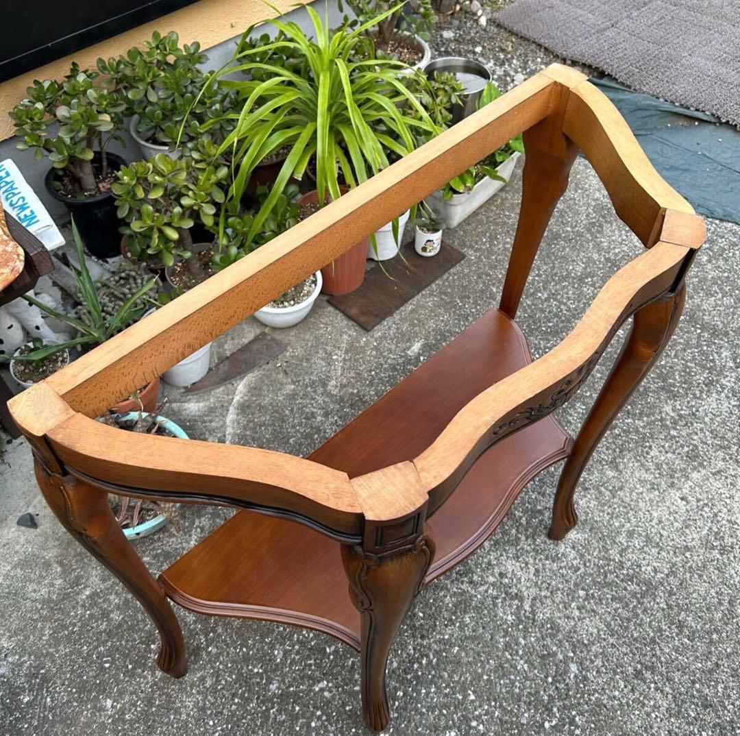 大理石天板の西洋家具テーブル　コンソール テーブル 花台 アンティーク